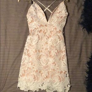 Beautiful white lace v neck dress